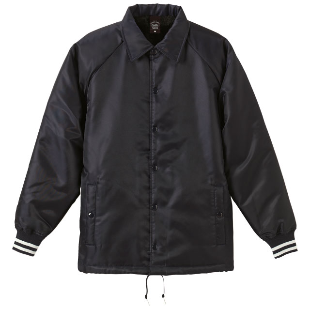 ブラック×ホワイト｜裏ボア付コーチジャケット