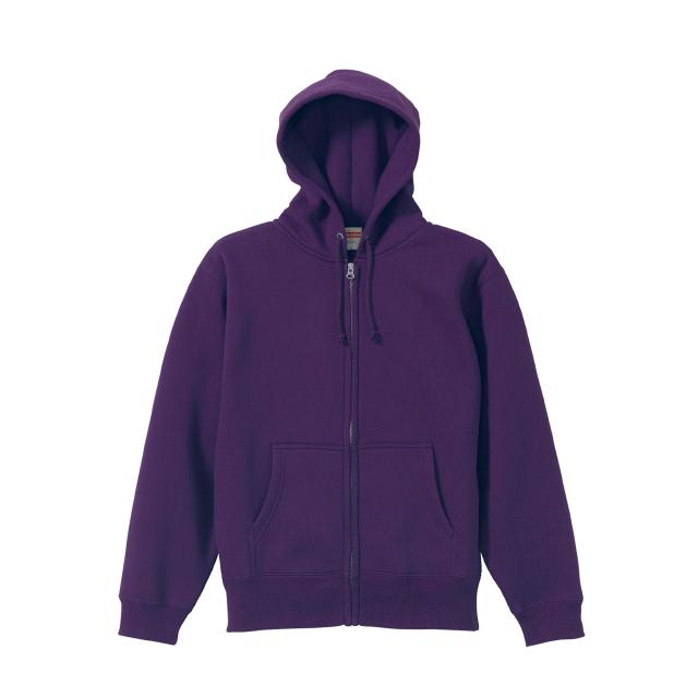 パープル｜裏起毛ジップパーカー