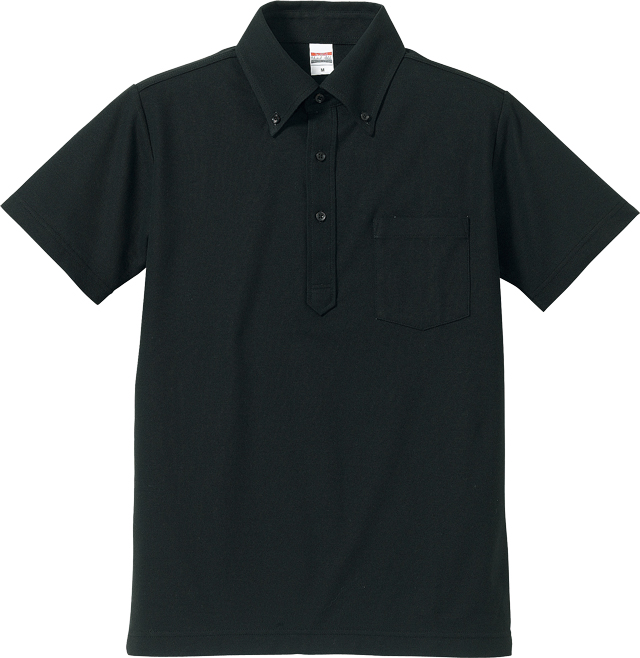 ブラック｜クールビズボタンダウンポロ（ポケット付）