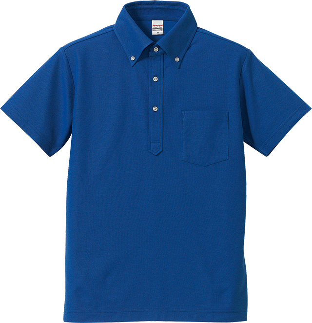 ロイヤルブルー｜クールビズボタンダウンポロ（ポケット付）