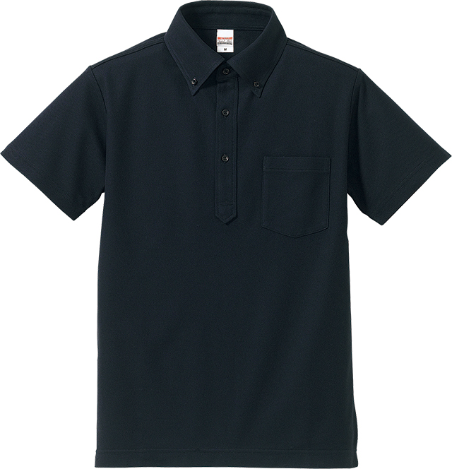 ネイビー｜クールビズボタンダウンポロ（ポケット付）