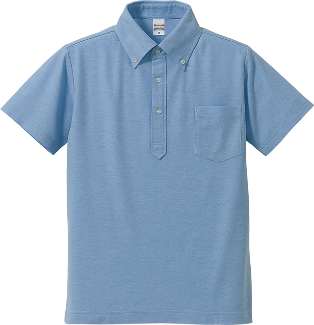 OXブルー｜クールビズボタンダウンポロ（ポケット付）