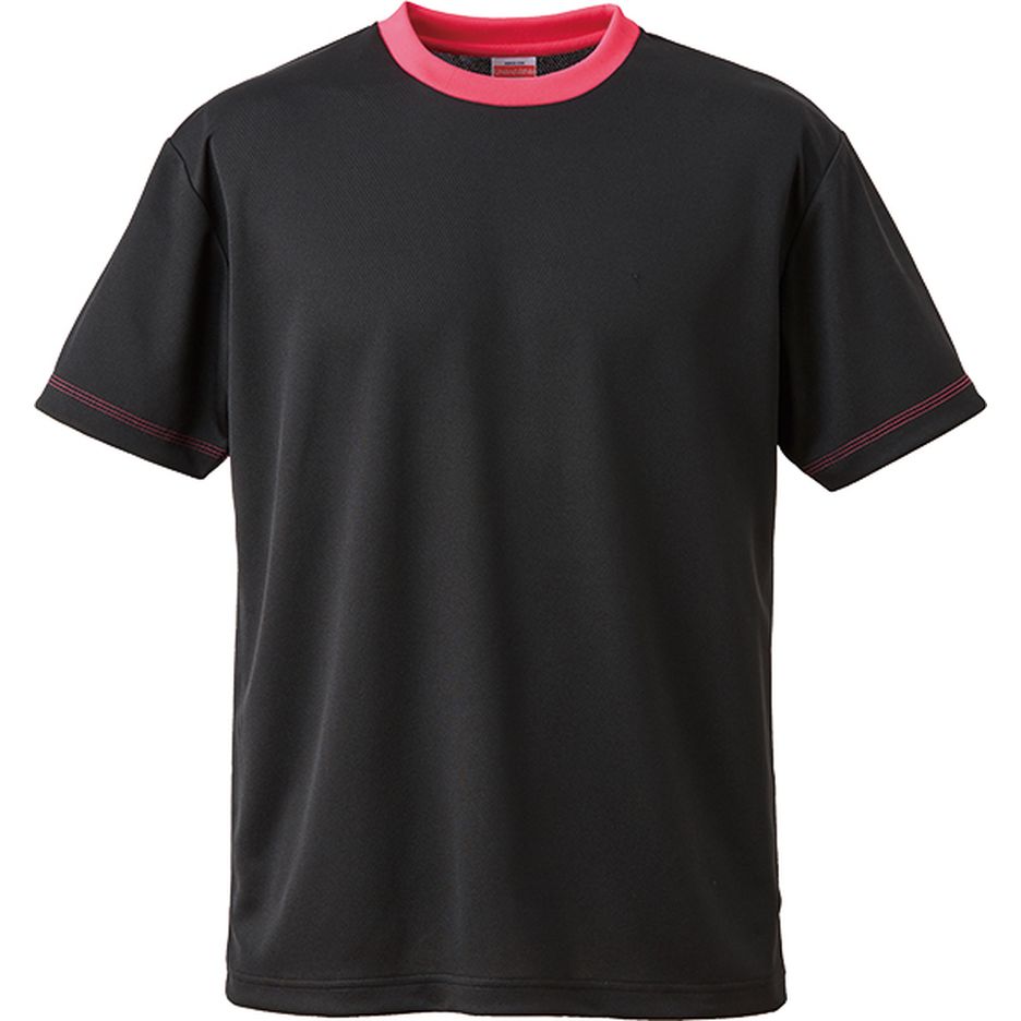 ブラック×トロピカルピンク｜ソフトドライTシャツ