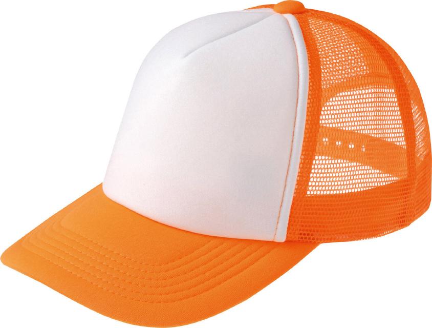 蛍光オレンジ×ホワイト｜カラフルキャップ