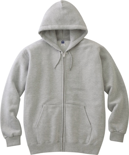 杢グレー｜カラフルライトジップパーカー