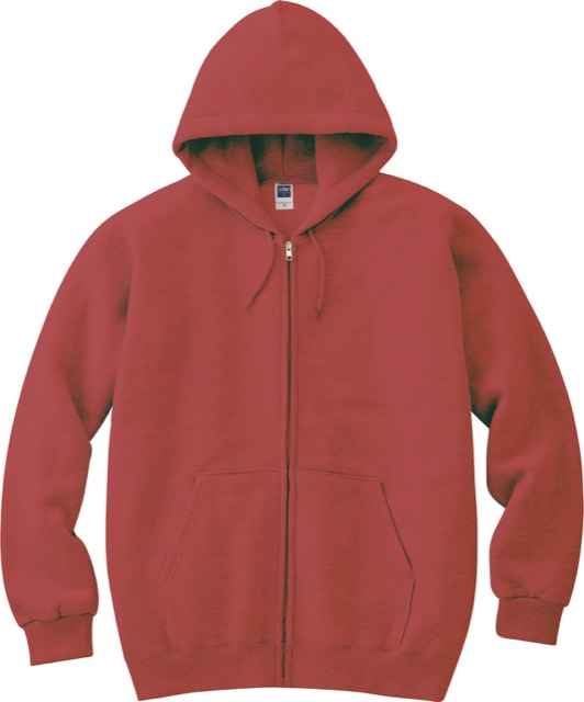 バーガンディ｜カラフルライトジップパーカー