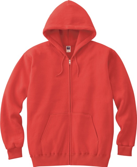 ブライトレッド｜カラフルライトジップパーカー