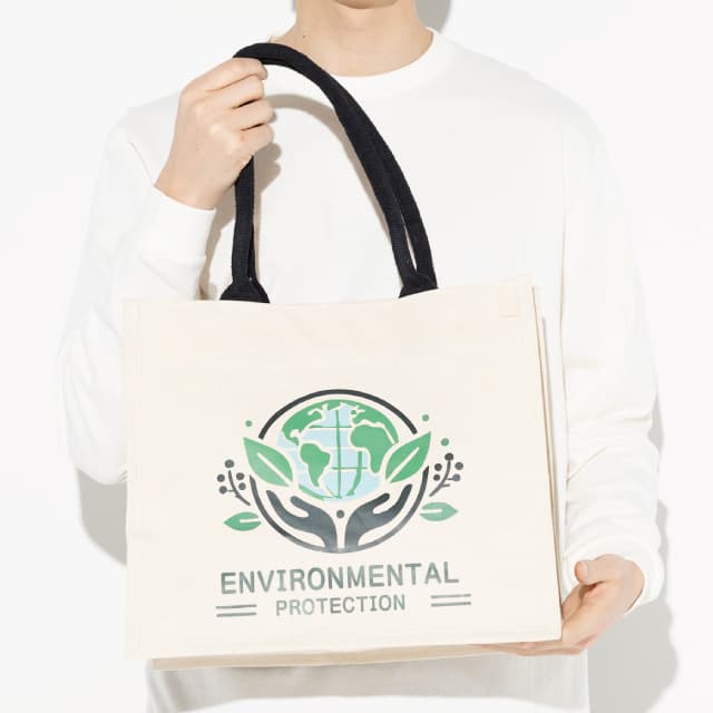 ツートーンスクエアトート (M)