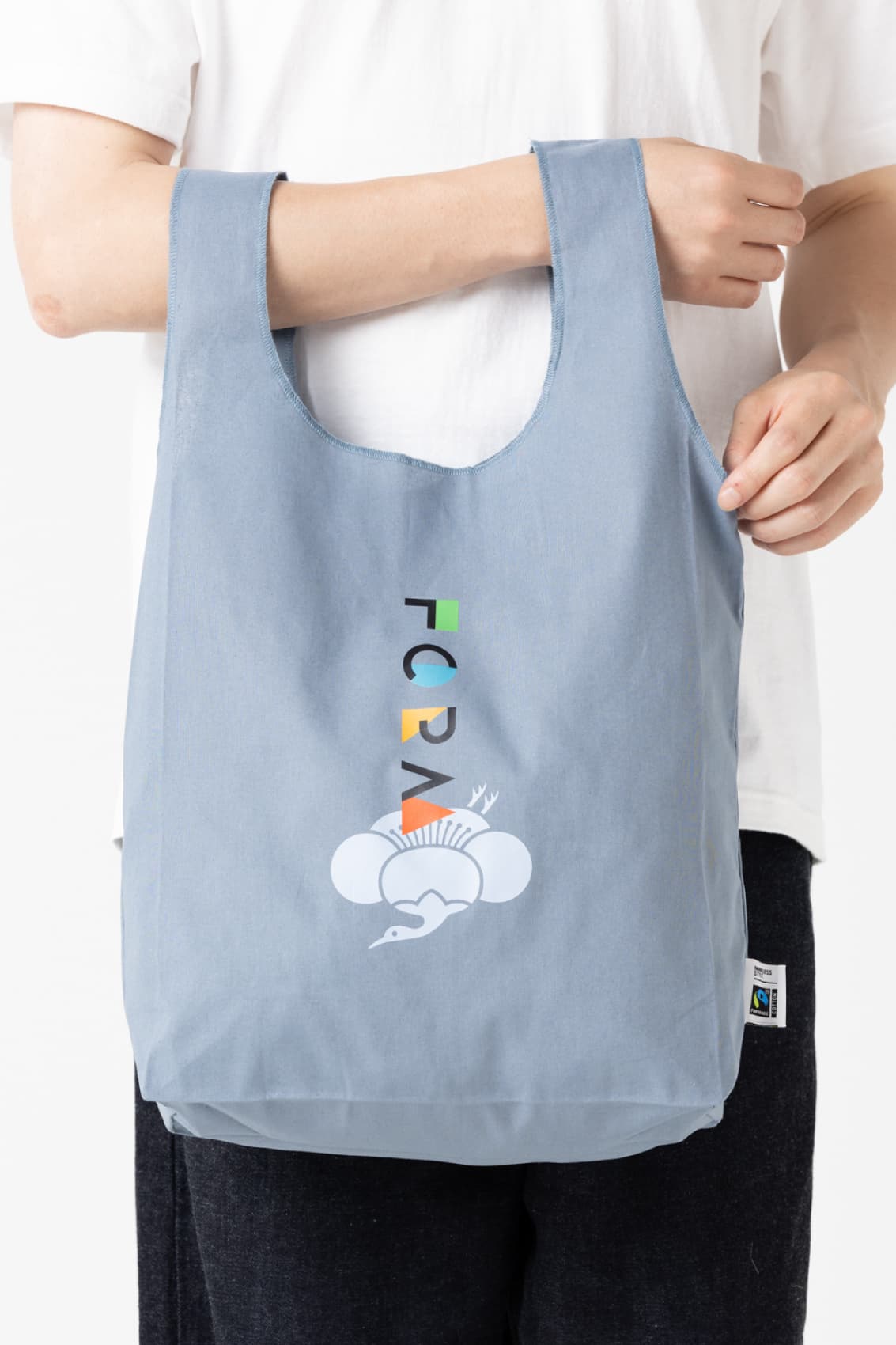 フェアトレードコットンマチ付マルシェバッグ