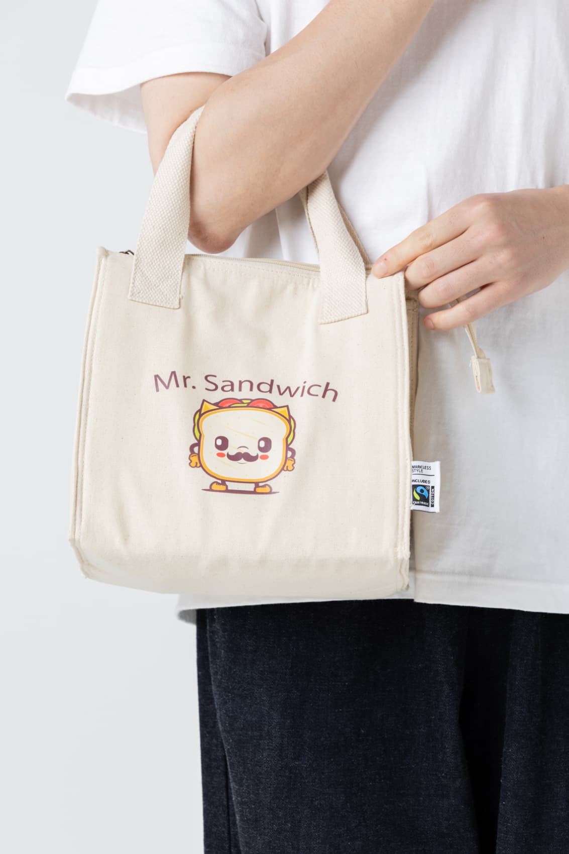 フェアトレードコットンスクエア保冷トート（S）