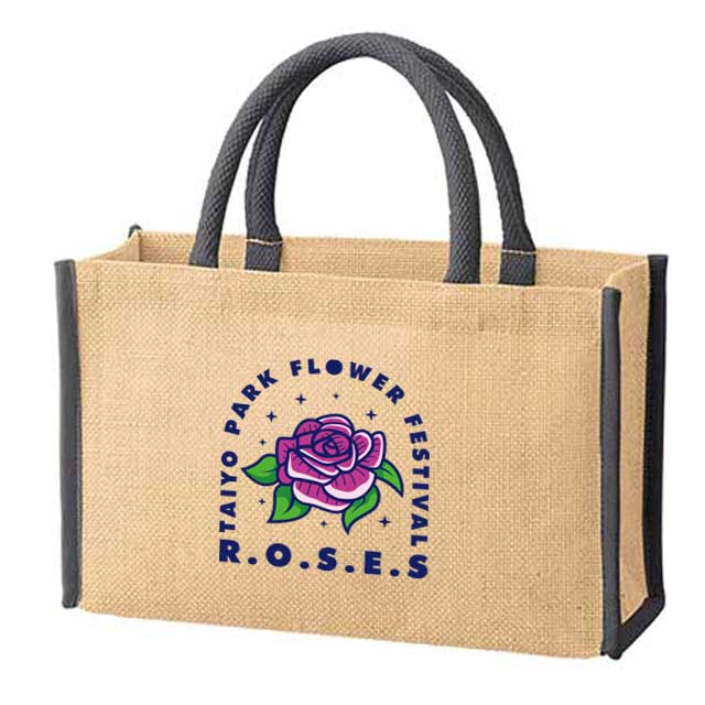 ジュートスクエアライントート（M）｜トートバッグ