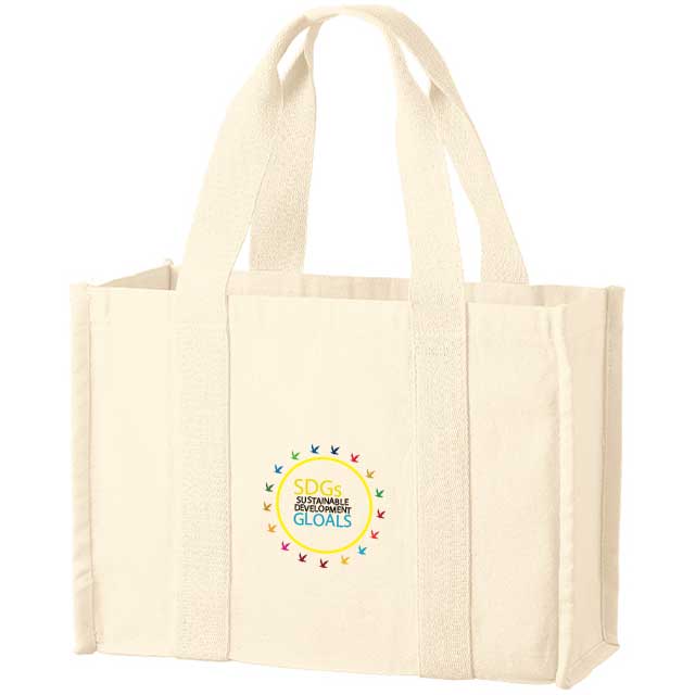 オーガニックコットンキャンバススクエアライントート｜トートバッグ