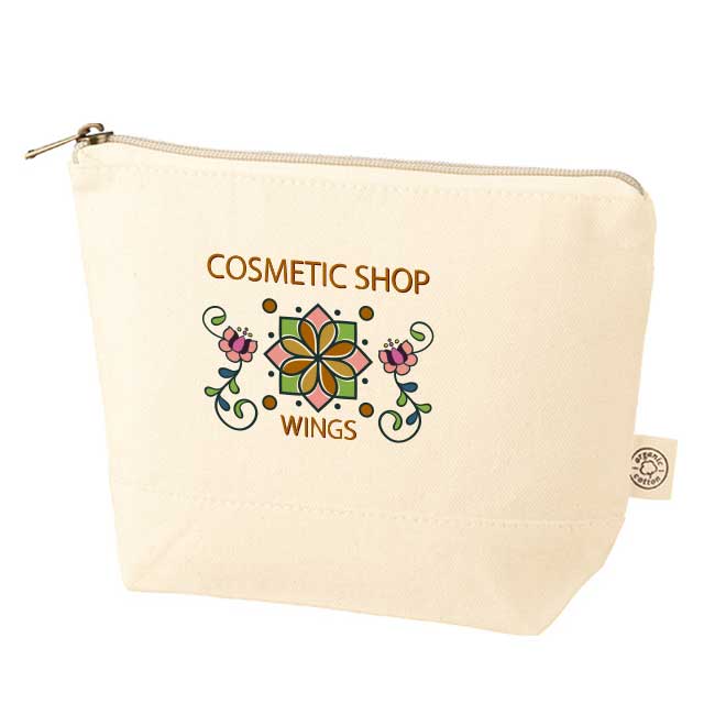 オーガニックコットンキャンバスマチ付きポーチ（S）｜トートバッグ