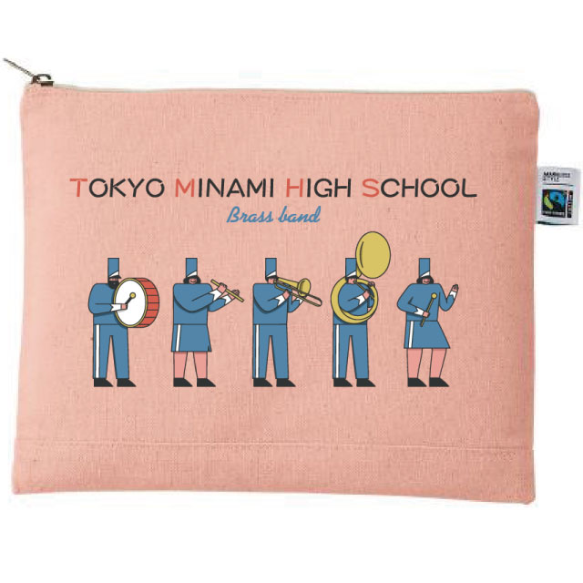 フェアトレードコットンキャンバスフラットポーチ（L）｜トートバッグ