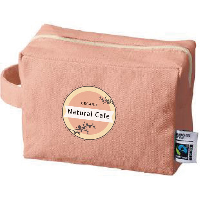 フェアトレードコットンキャンバスファスナーポーチ（M）