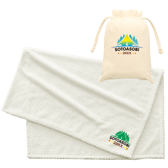 鹿の子柄ブランケット（巾着付き）｜グッズ